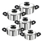 Jogo 5 Panelas Aluminio Polido Grandes E Grossas Cor Prateado