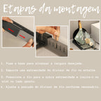 Organizador De Tampa Gaveta Cozinha Encaixe Prato Expansível Cor Cinza-escuro