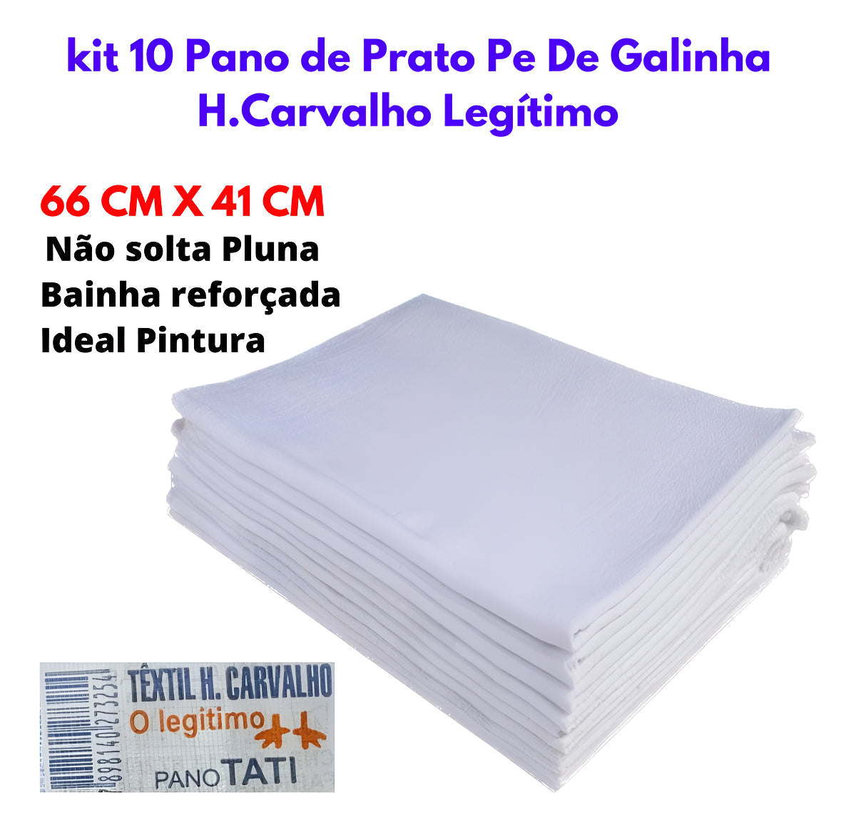 Kit 10 Pano De Prato Liso Branco Cozinha Pintar H Carvalho