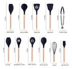 Kit 19 Utensílios De Cozinha rosa Em Silicone E Aço Inox Com Facas, Tesoura, Tábua E Porta Utensílios Resistentes Ao Calor Ideal Para Panelas Antiaderentes Design Moderno E Funcional Ponte Lar