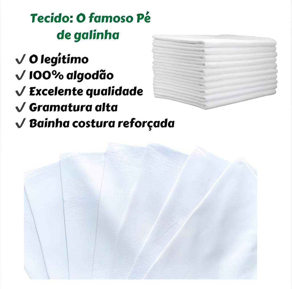Kit 10 Pano De Prato Liso Branco Cozinha Pintar H Carvalho
