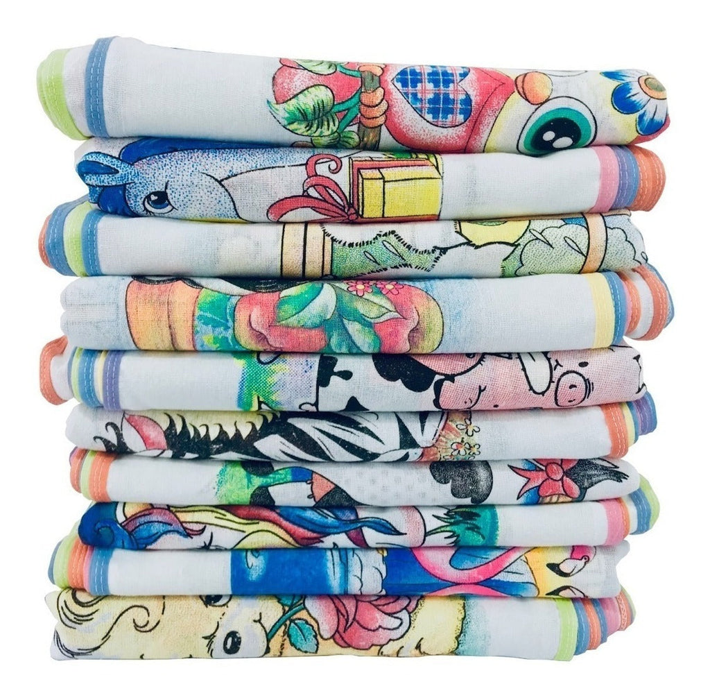 Pano De Prato Atacado Vies Estampado Kit Com 10 Peças