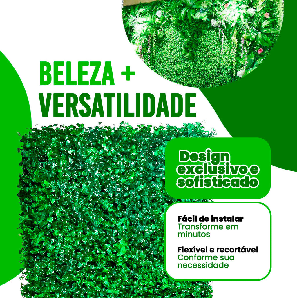Kit 10 Placas De Parede Verde Folhagem Sintético Artificial Para Jardim Vertical Muro De Plantas Buchinhos Painel Cheios Inglês 40x60cm Grama Decoração Casa Comércio Área Interna&nbsp;e&nbsp;externa&nbsp;floresta&nbsp;ur