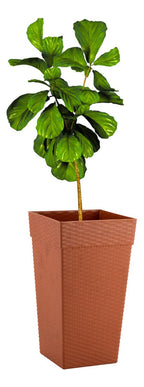 05 Vaso Rattan Grande Flores E Plantas 28l, 17,5l 10l Marrom