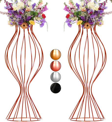 2 Vaso Torneado 60cm Armação Porta Arranjo Decoração Festa