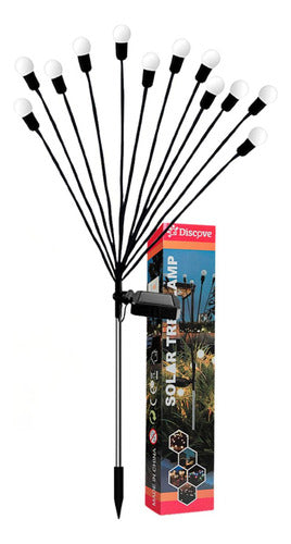 Luminária Pisca Solar Vagalume Natal Jardim Espeto 12 Led