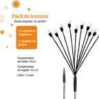 Luminária Pisca Solar Vagalume Natal Jardim Espeto 12 Led
