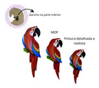 Kit 3 Araras Vermelha Decoração Jardim Varanda Garden Mdf