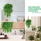 4 Pendentes De Samambaia Artificial Jardim Vertical Folhagem
