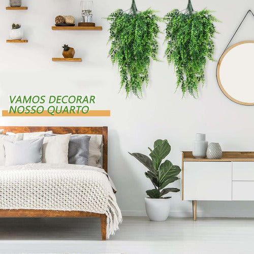 4 Pendentes De Samambaia Artificial Jardim Vertical Folhagem