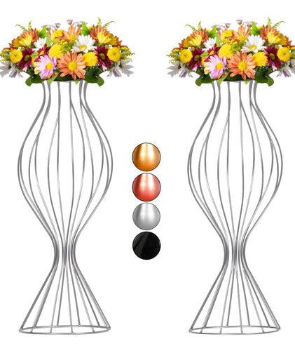 2 Vaso Torneado 60cm Armação Porta Arranjo Decoração Festa