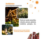 Luminária Pisca Solar Vagalume Natal Jardim Espeto 12 Led