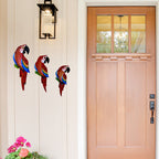 Kit 3 Araras Vermelha Decoração Jardim Varanda Garden Mdf