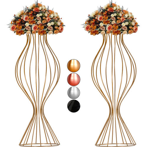 2 Vaso Torneado 60cm Armação Porta Arranjo Decoração Festa